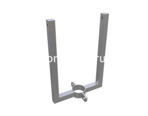 Кронштейн для двух светильников, нержавеющая сталь 350x80 мм + хомут